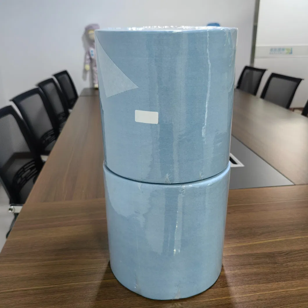 Blue Nonwoven Dust Free Cleaning Airlaid Paper Rolls Cleanroom Paper for Auto Wiping