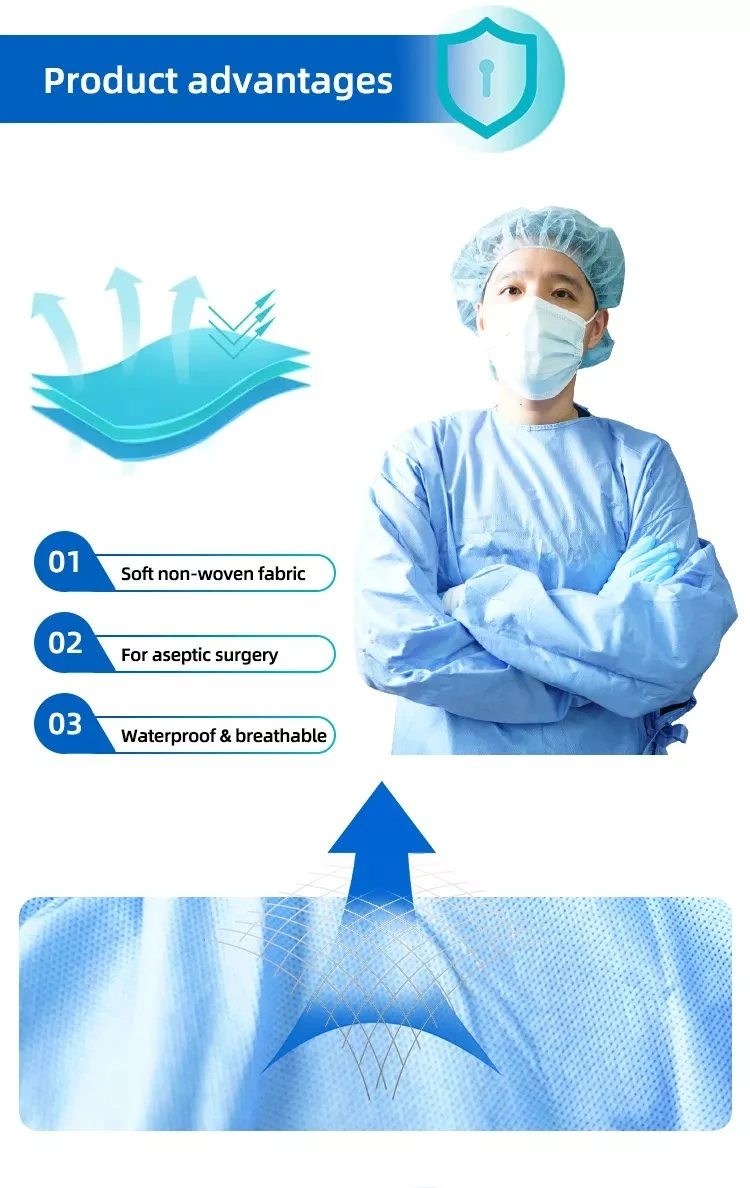 Gowns SMS Gown China PPE Isolation Disposable Medical Protective Clothing