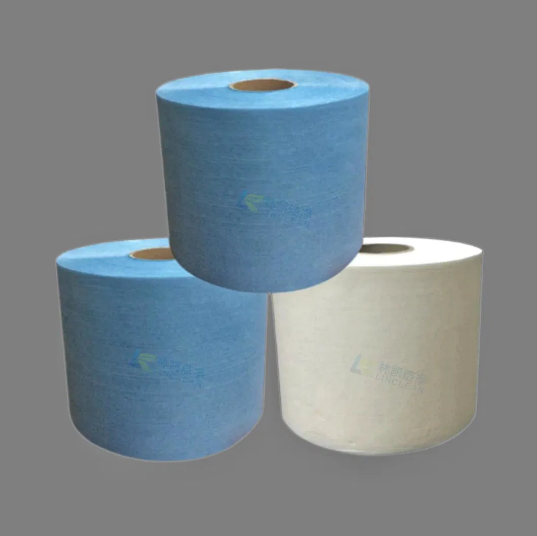 Blue Nonwoven Dust Free Cleaning Airlaid Paper Rolls Cleanroom Paper for Auto Wiping