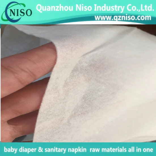 White Jumbo Roll Airlaid Paper for Sanitary Napkin (LSWCZ7100)